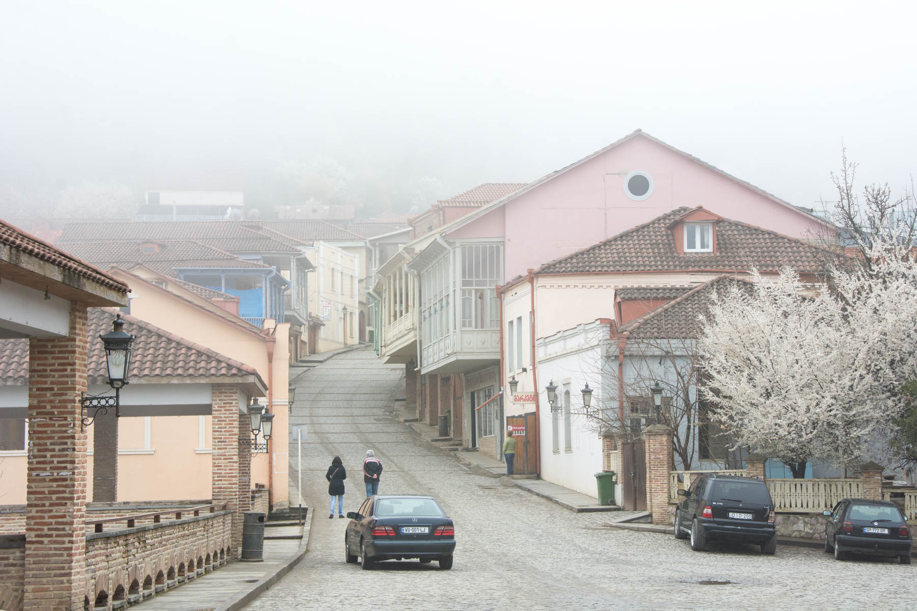 Fog in Signagi town in Georgia