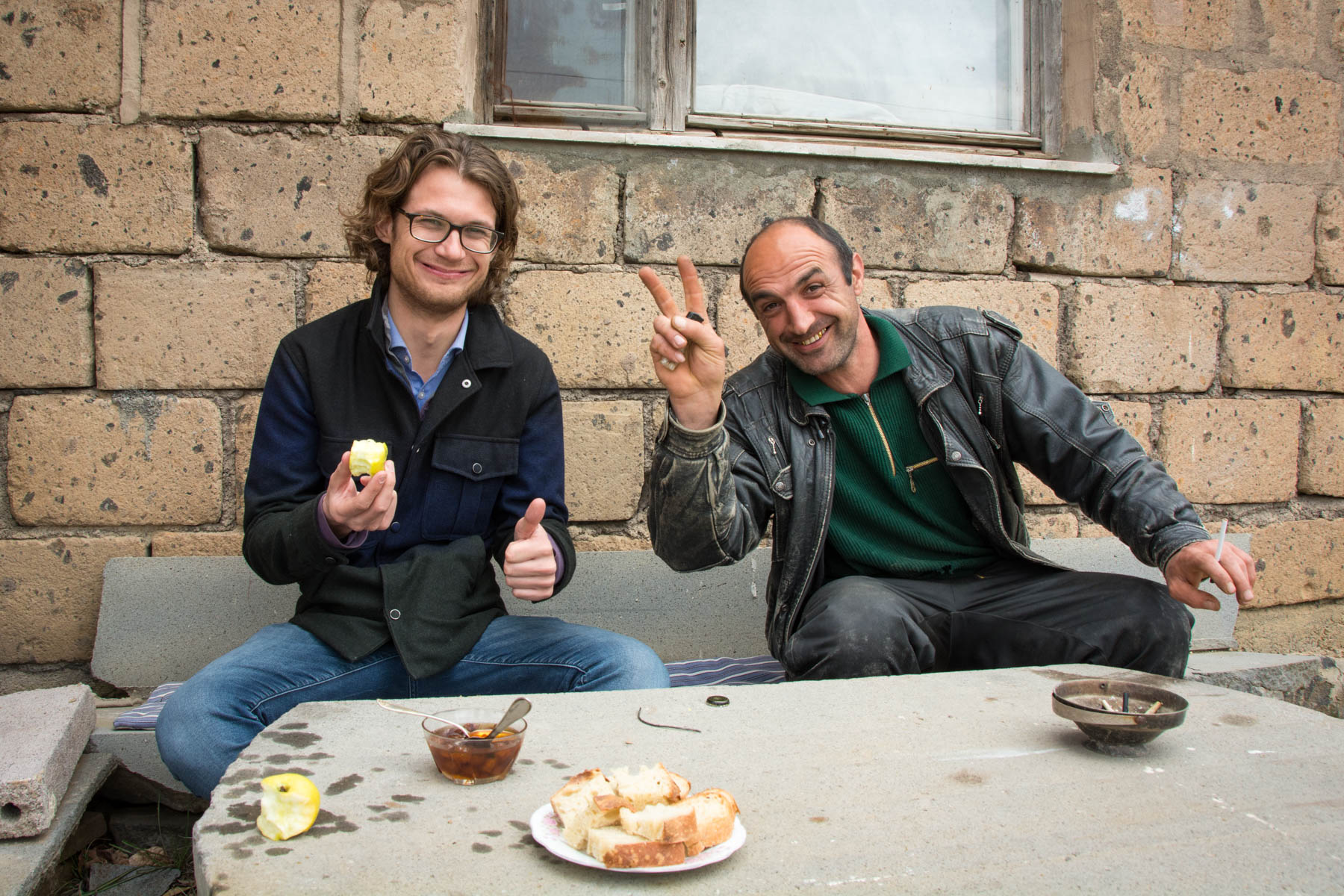 An Armenian man in Yeghegnadzor, Armenia showing us some love and hospitality.