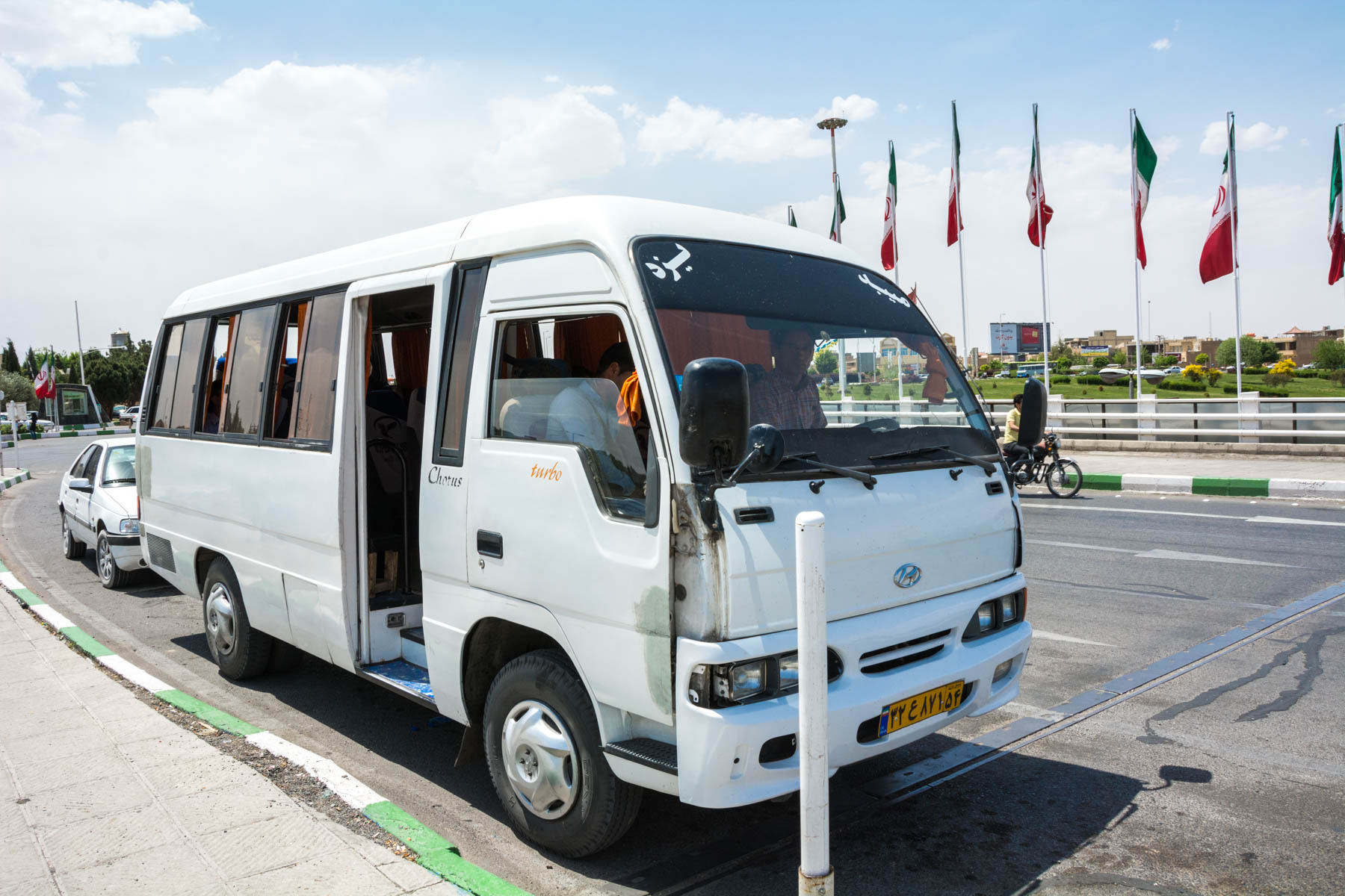 The minibus from Yazd to Meybod, Iran.