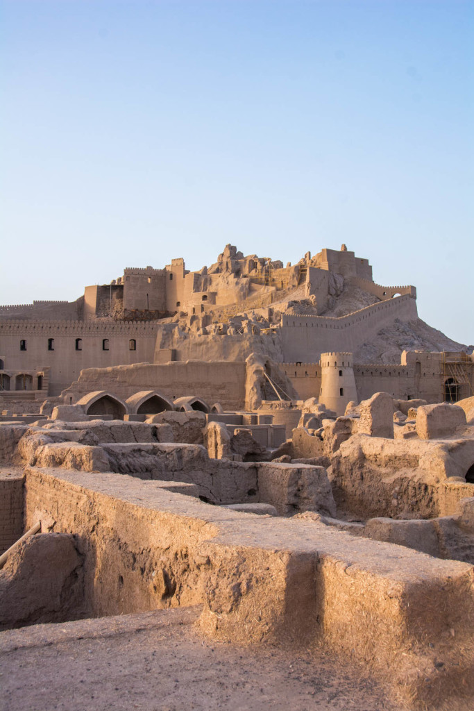 Bam citadel at sunset, after the earthquake.