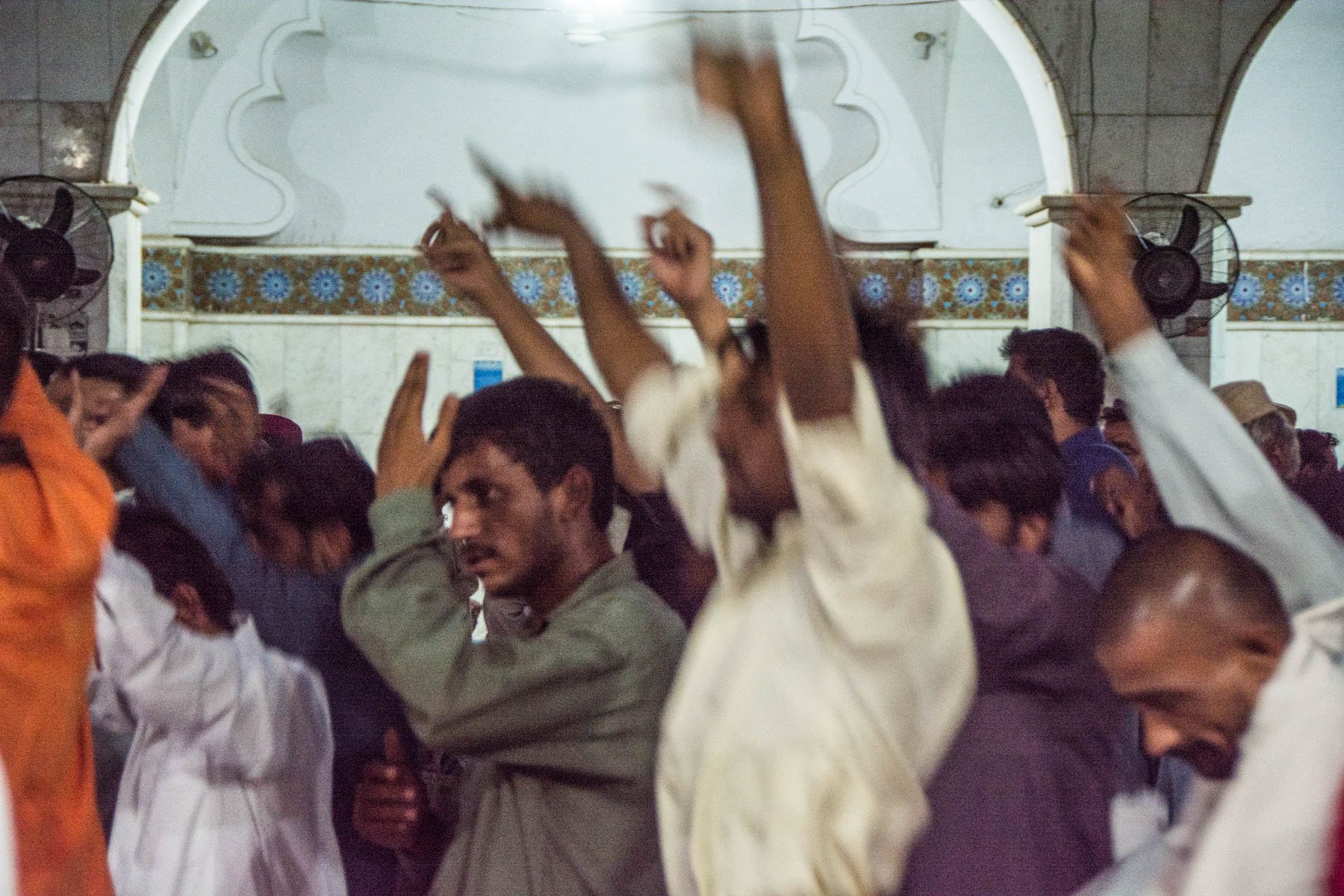 Sufi dancers at the Lal Shahbaz Qalandar shrine in Sehwan, Pakistan during Ramadan
