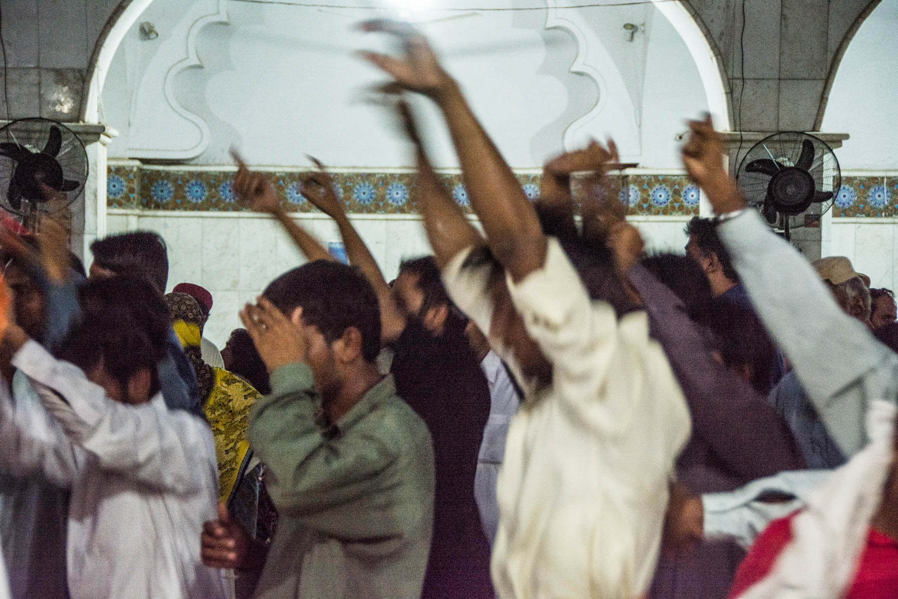 Sufi dancers at the Lal Shahbaz Qalandar shrine in Sehwan, Pakistan during Ramadan