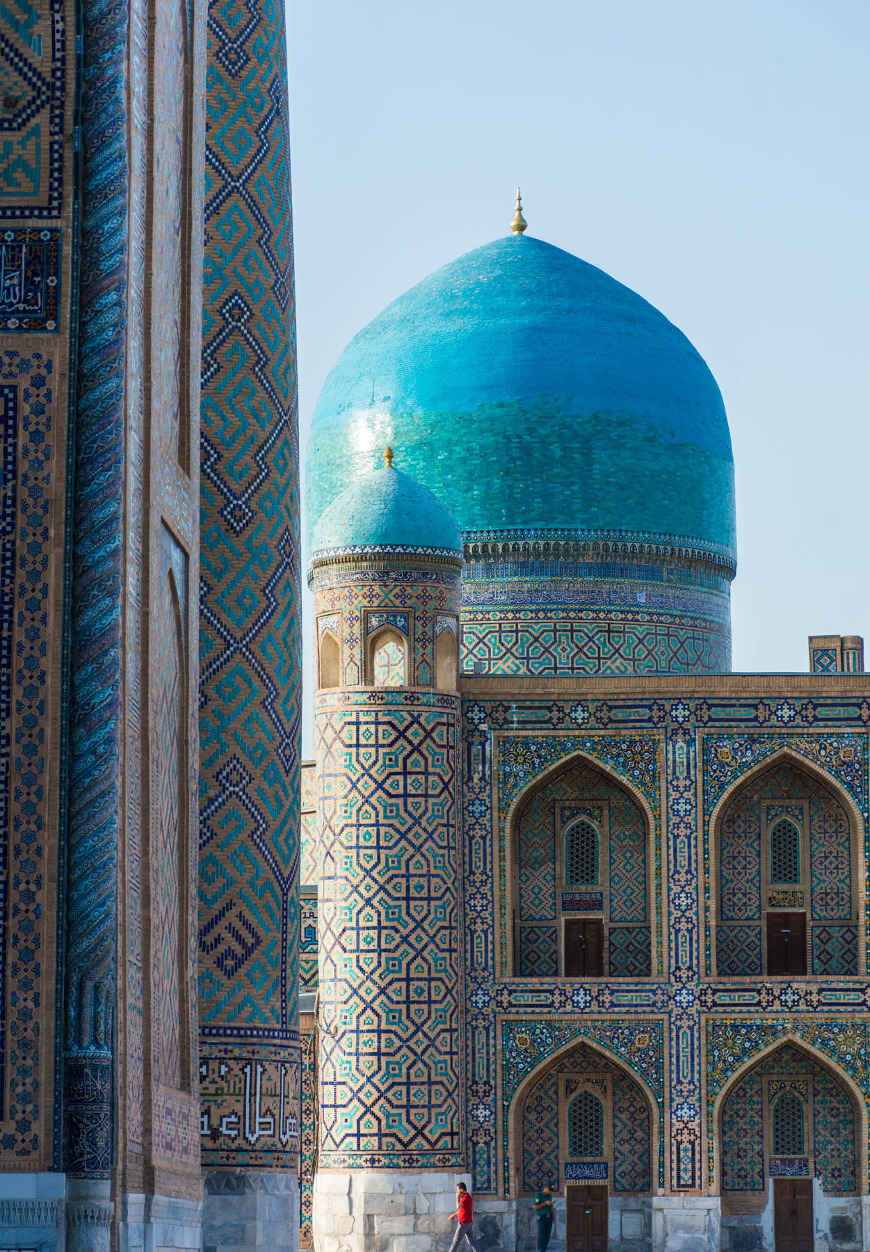 The Registan in Samarkand with an Uzbek guard walking around - Lost With Purpose