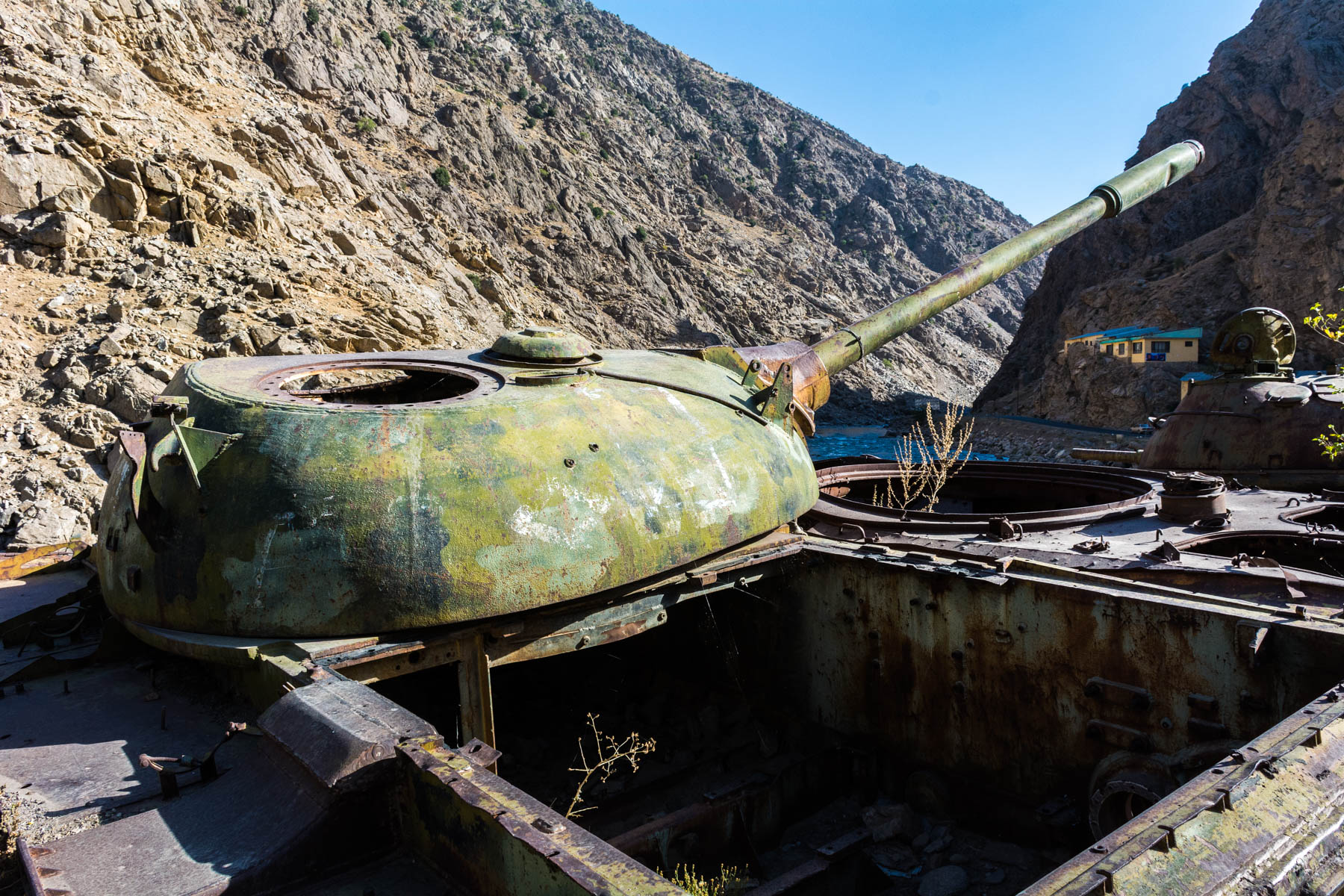 A bombed-out tank in Panjshir Valley, Afghanistan - Lost With Purpose