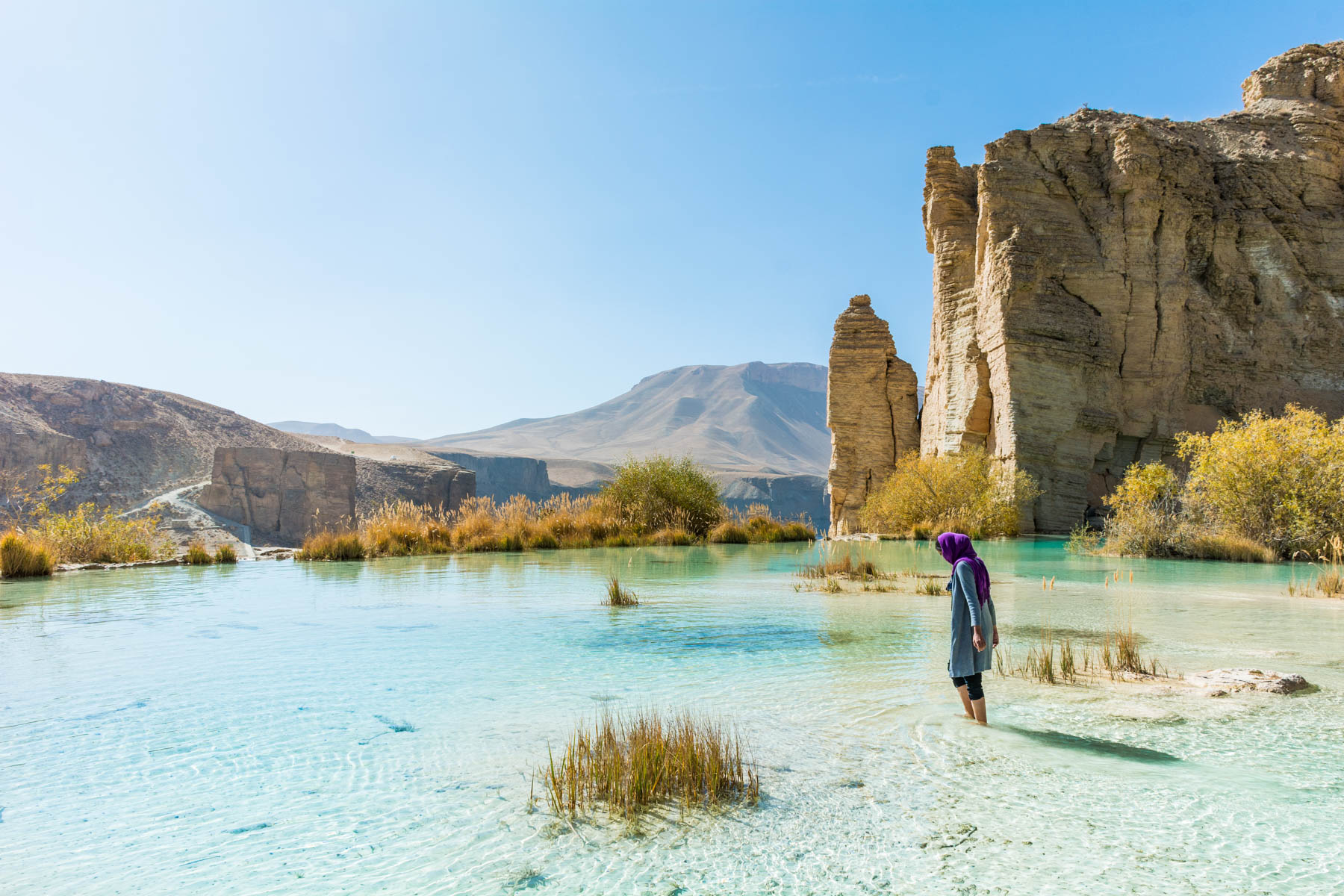 Wearing hijab, Islamic modest dress, in Band-e-Amir, Afghanistan - Lost With Purpose