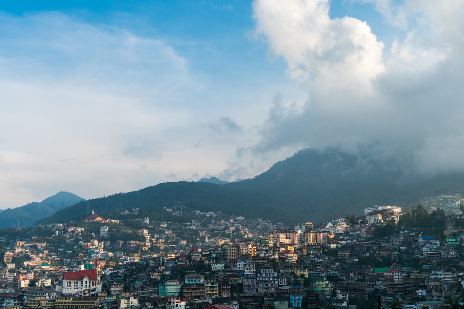 A view of Kohima from the balcony of Morung Lodge homestay