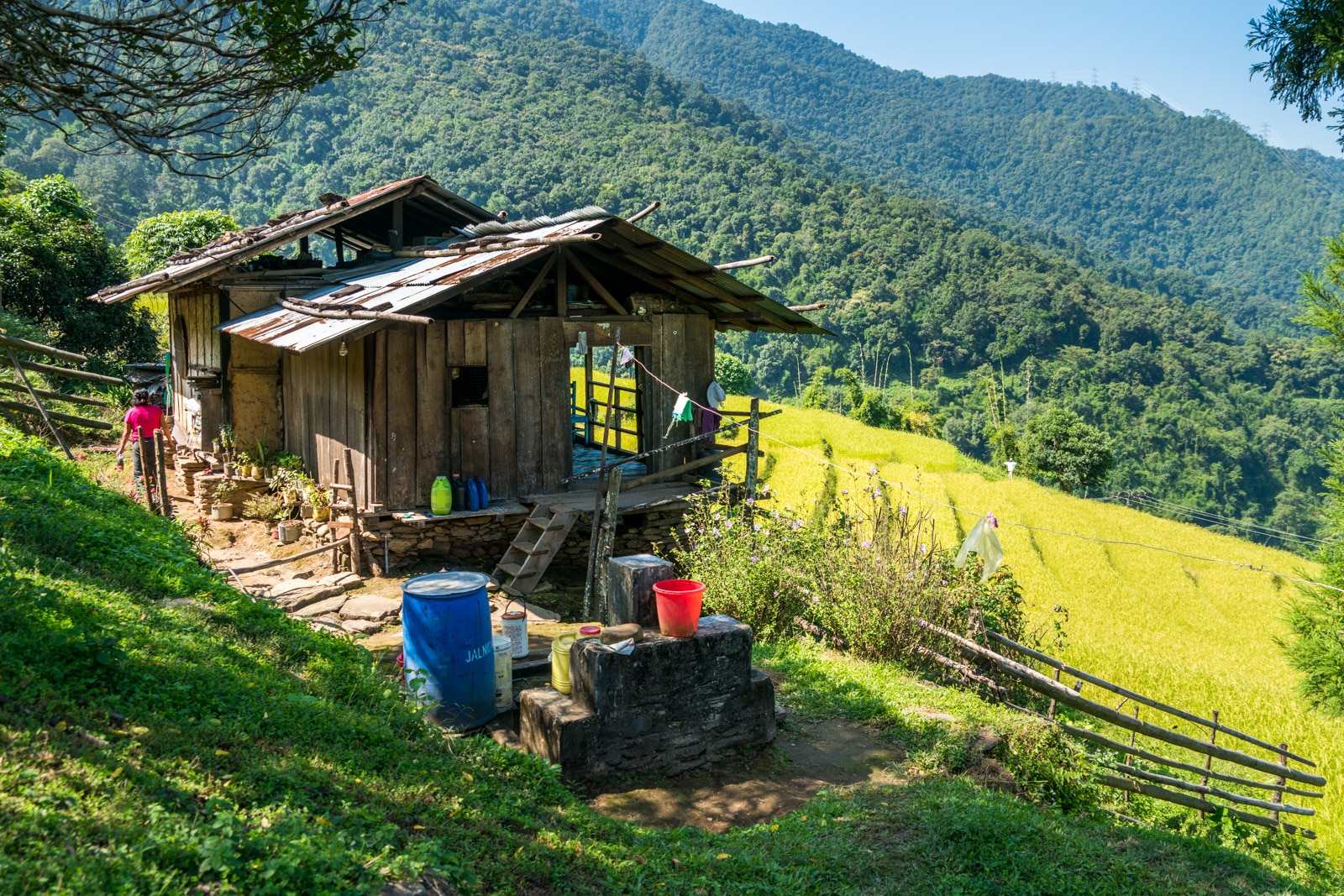 Going off the beaten track in Bhutan - House overlooking rice paddies near Tingtibi, Zhemgang district - Lost With Purpose travel blog