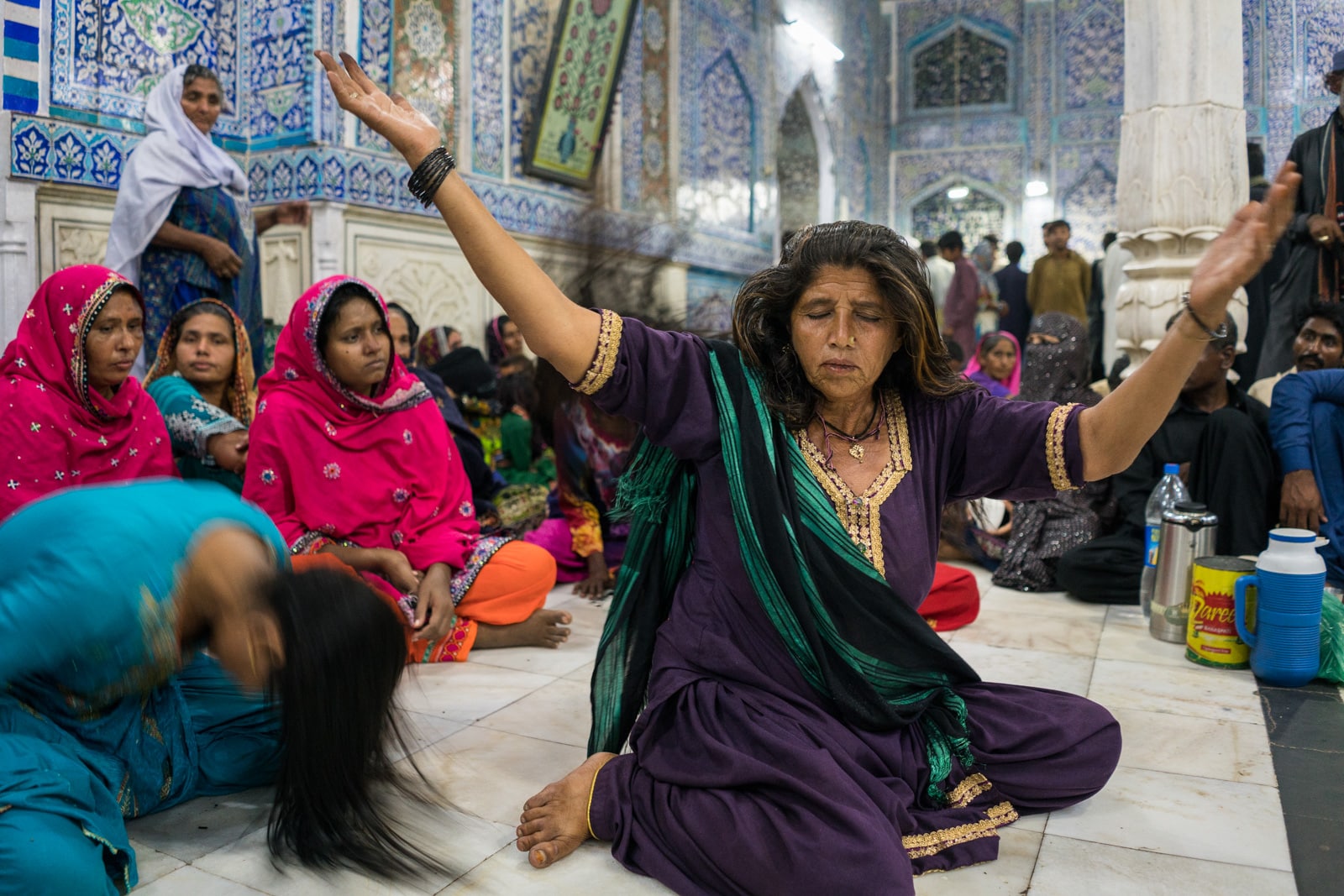 Woman in a trance in Bhit Shah, Pakistan